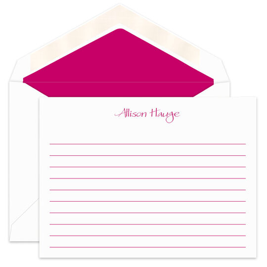 Allison Flat Note Cards with Writing Lines